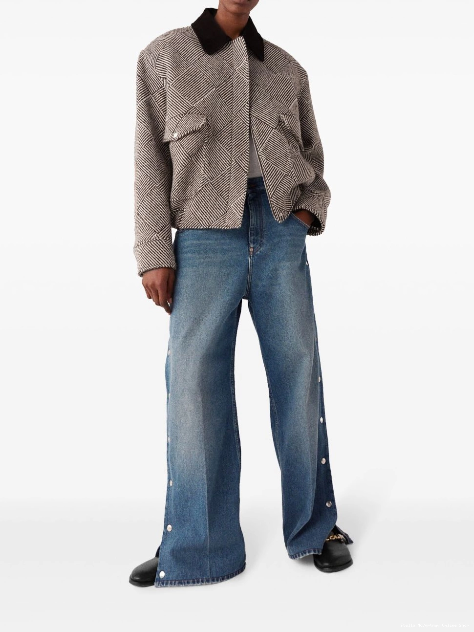 Affordable corduroy-collar Women tweed Stella jacket McCartney 0724